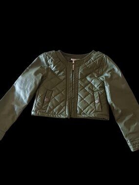 Nicole Miller New York Quilted Jacket – Olive Green – Size 4